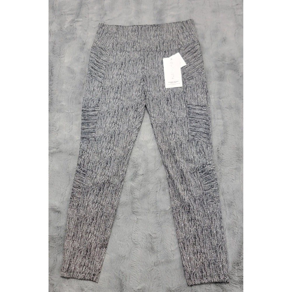 Athleta Delancey Textured Moto Tight Leggings Womens Medium Gray Ankle Pockets